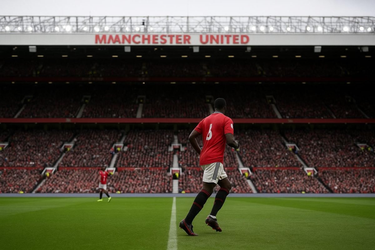 Sfeerbeeld van Old Trafford, het stadion van Manchester United waar Josua Zirkzee zijn bewondering voor uitspreekt