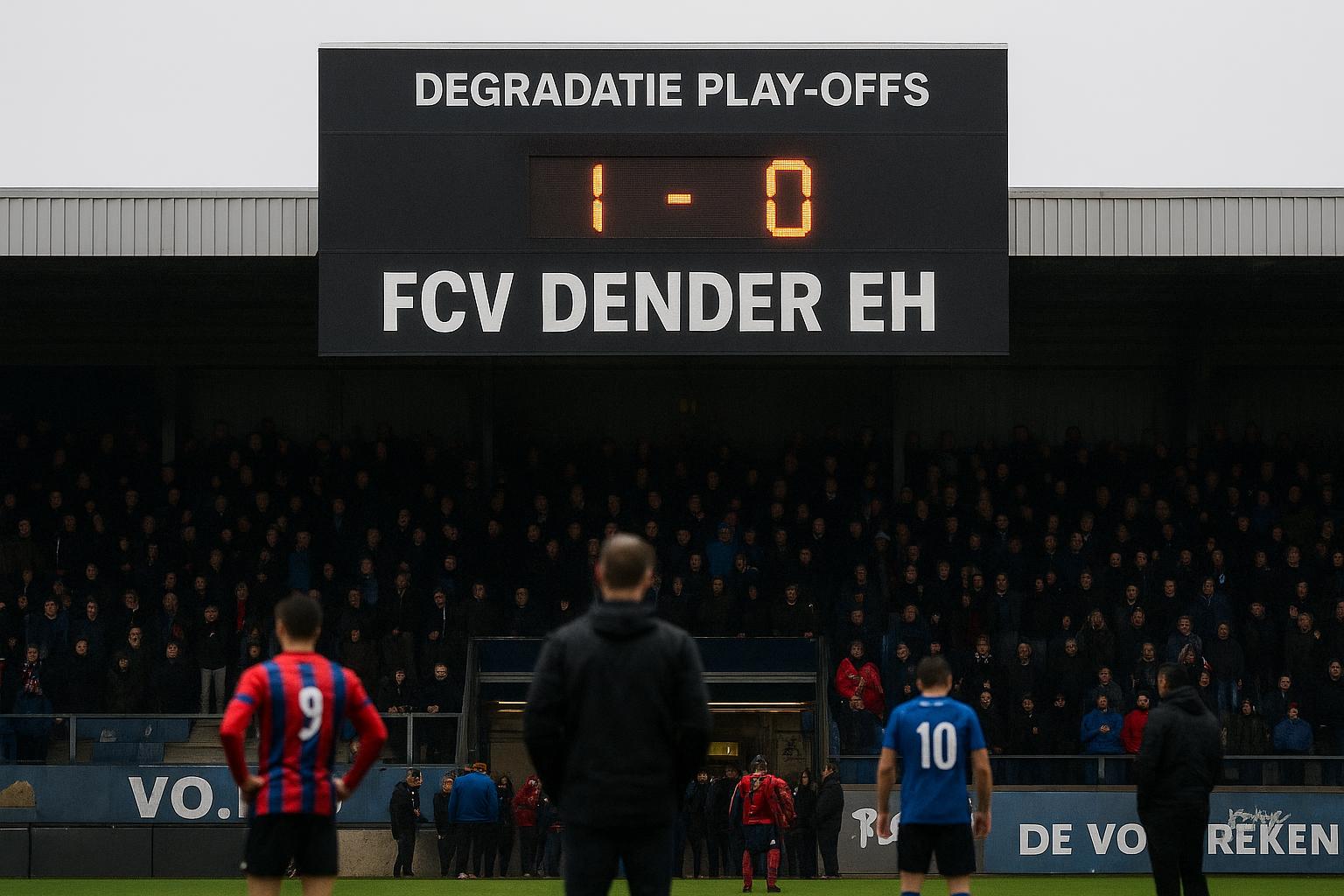 Sfeerbeeld rond FCV Dender EH in de Degradatie Play-Offs van de Jupiler Pro League
