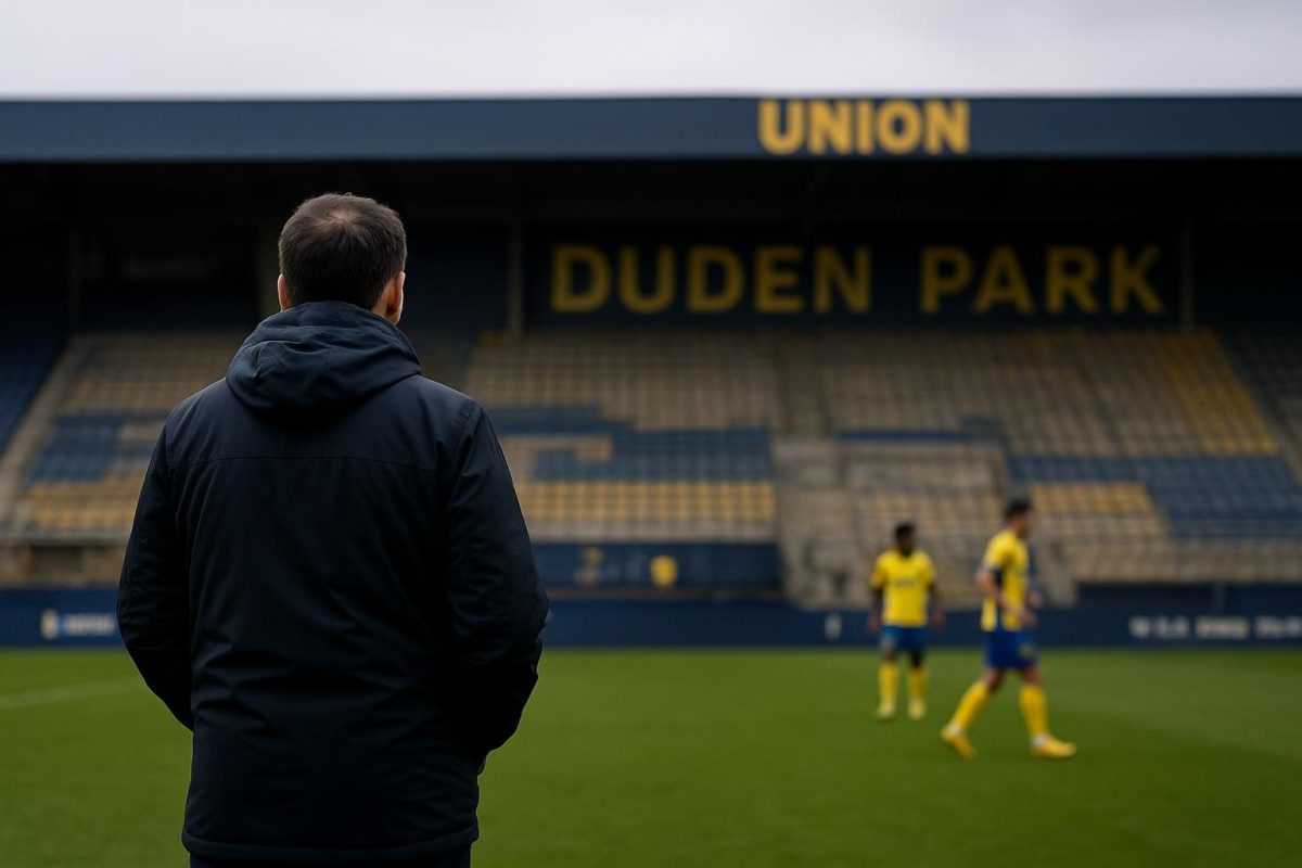 Sfeerbeeld rond Union SG in het Dudenpark tijdens transfernieuws