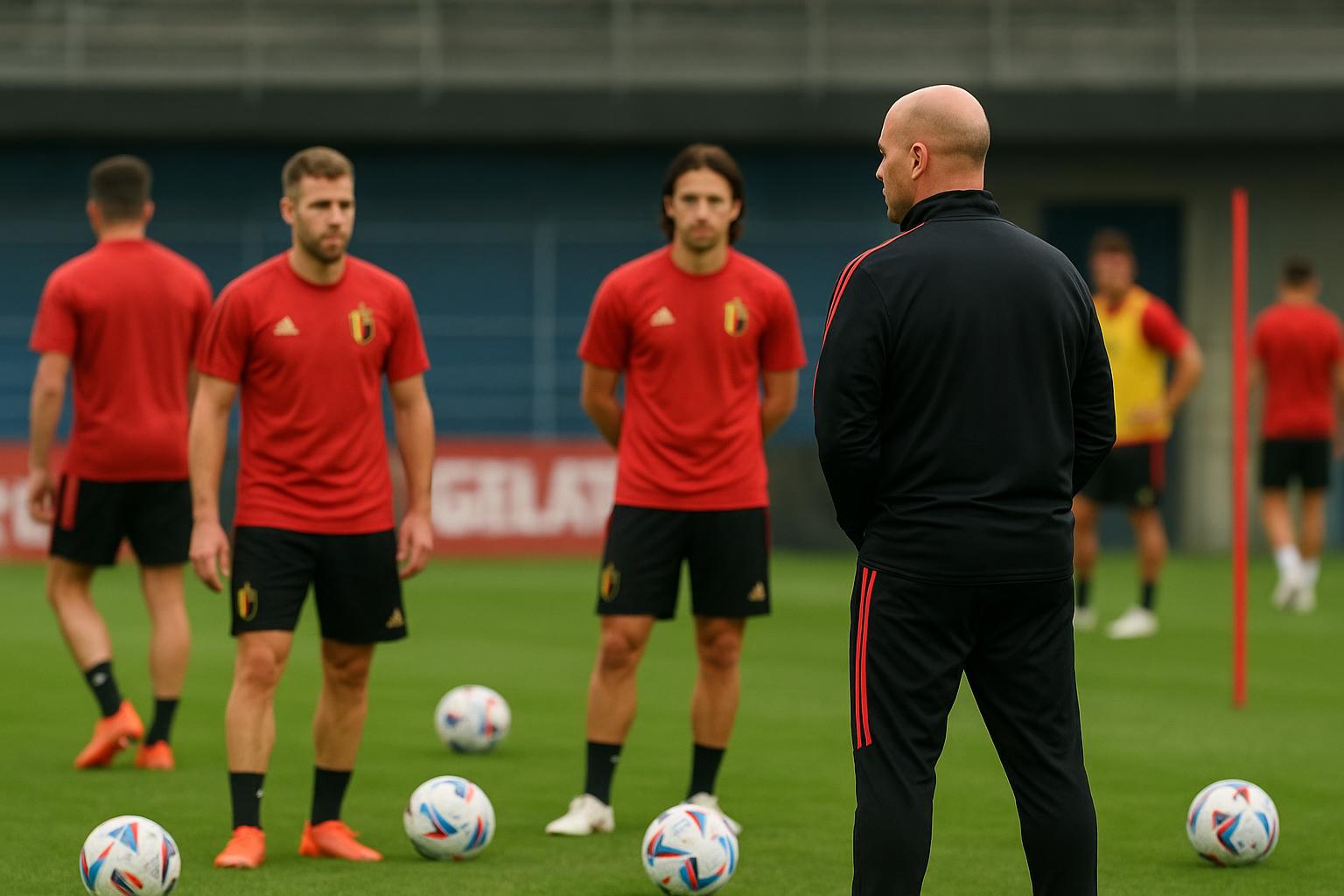 Rudi Garcia tijdens een trainingsmoment bij de Rode Duivels