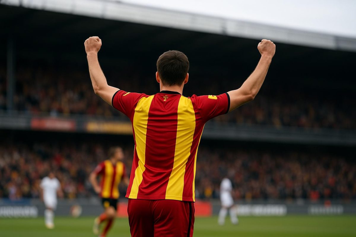 Benito Raman viert na zijn beslissende goal voor KV Mechelen