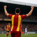 Benito Raman viert na zijn beslissende goal voor KV Mechelen