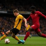 Actiebeeld uit Wolverhampton Wanderers tegen Liverpool op Molineux