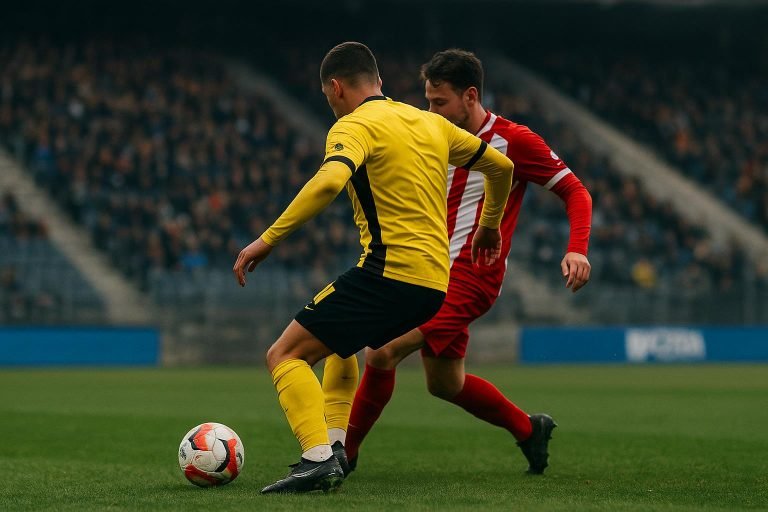 Arthur Piedfort in actie bij KVC Westerlo tijdens een wedstrijdmoment op het middenveld