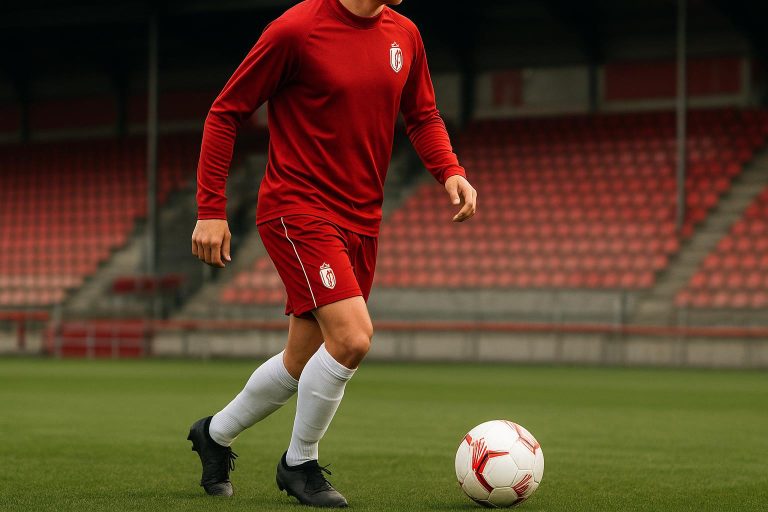 Sfeerbeeld bij Standard Luik rond een jonge speler op training