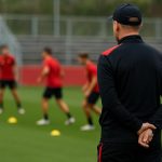 Rudi Garcia tijdens een moment met de Rode Duivels op training