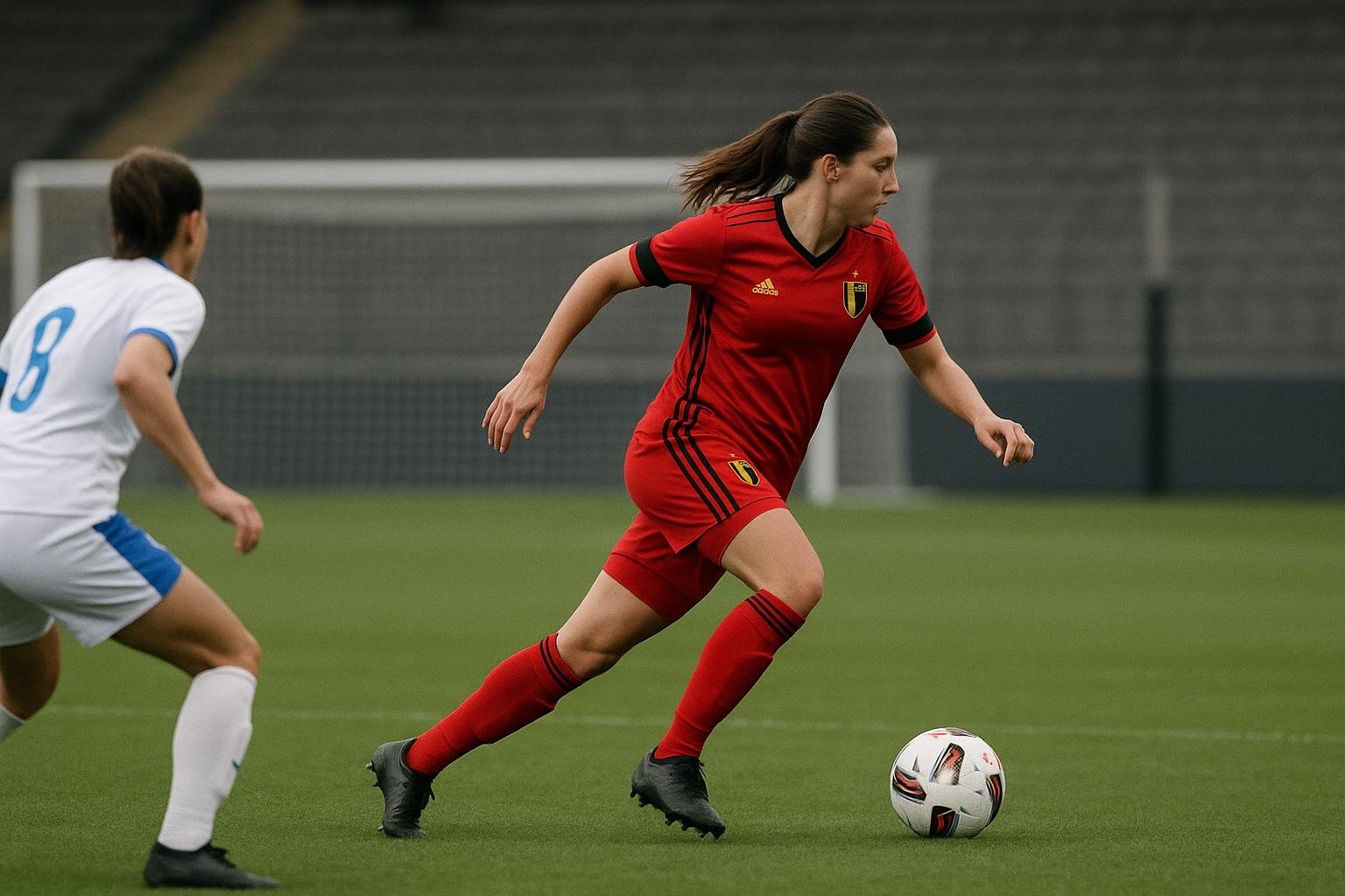 Tessa Wullaert in actie met de Red Flames