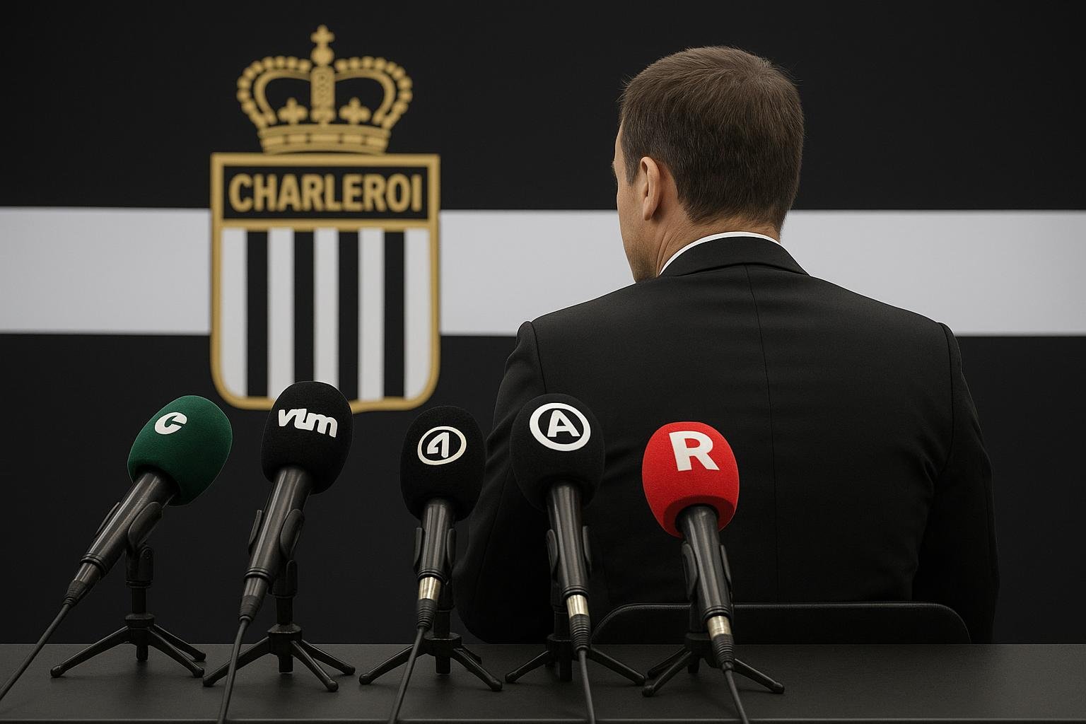 Nicolás Frutos tijdens zijn voorstelling als technisch directeur bij Sporting Charleroi