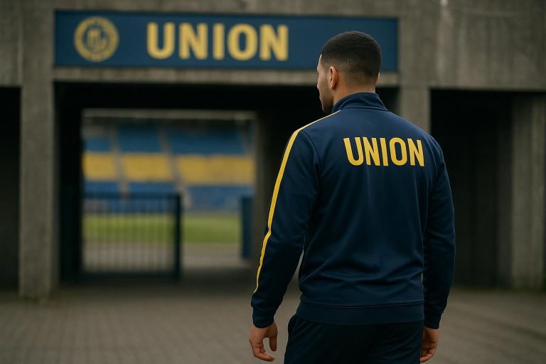 Anan Khalaili van Union SG in wedstrijdactie