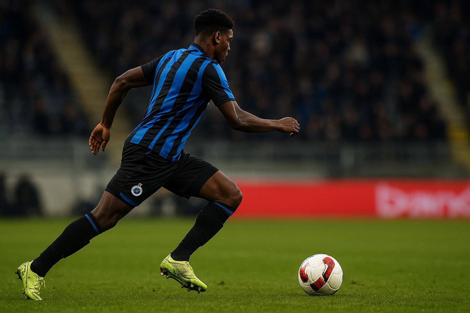 Hans Vanaken van Club Brugge op het veld tijdens een wedstrijd, in wedstrijdcontext zonder herkenbare gezichten.