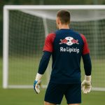 Maarten Vandevoordt op training bij RB Leipzig, gezien van achteren