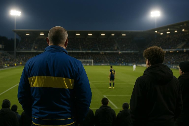 Sfeerbeeld in het Dudenpark bij Union SG tijdens een wedstrijd