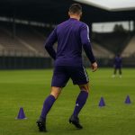 Mats Rits op training bij RSC Anderlecht, gezien vanop afstand