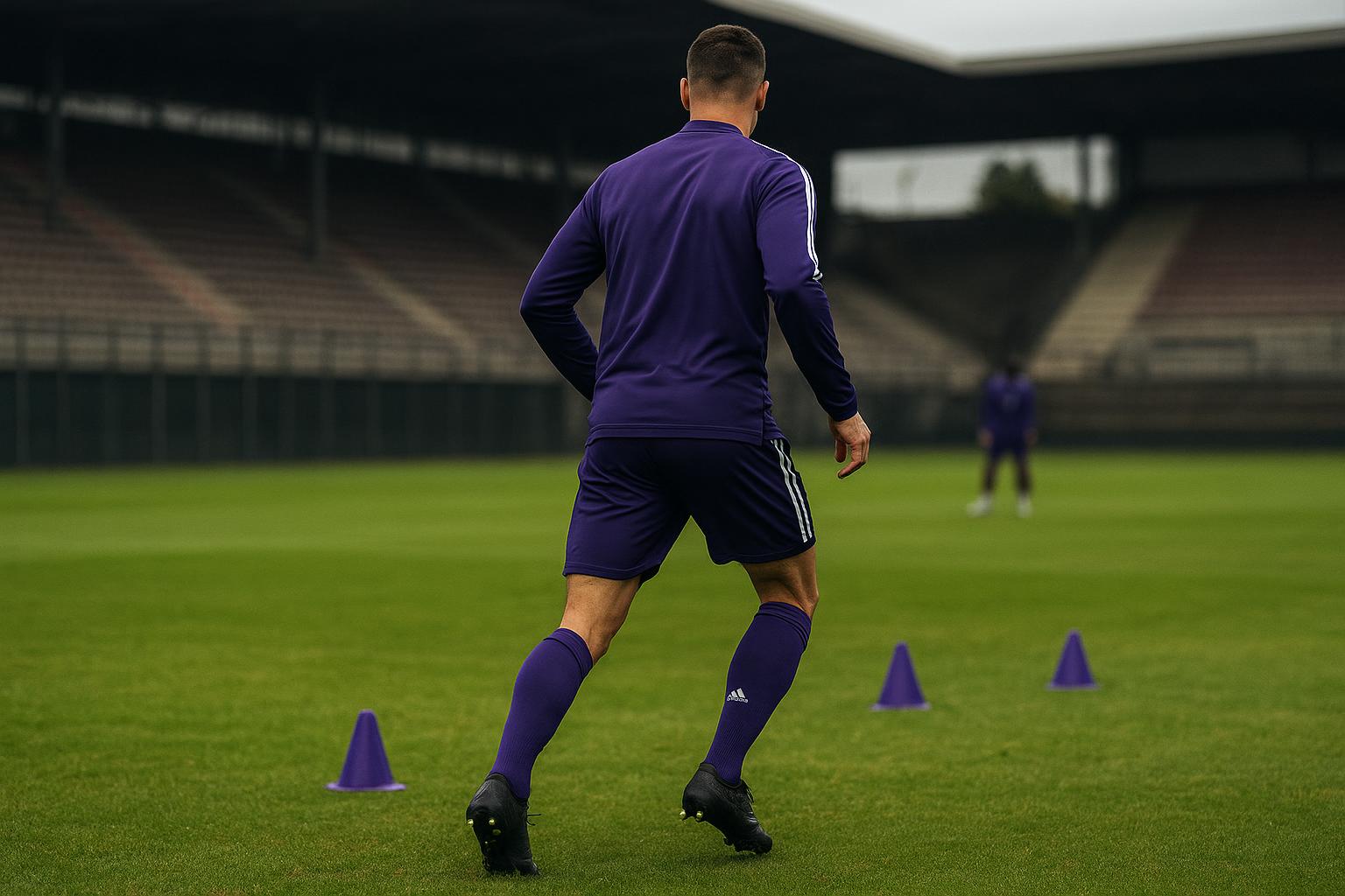 Mats Rits op training bij RSC Anderlecht, gezien vanop afstand
