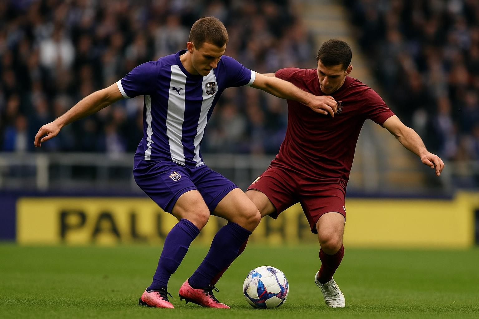 Sfeerbeeld rond Anderlecht met focus op een jonge middenvelder in wedstrijdcontext