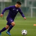 Nathan De Cat van Anderlecht op het trainingsveld