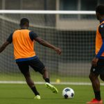 Sfeerbeeld op training bij Club Brugge met focus op de spitspositie in de aanloop naar de titelstrijd