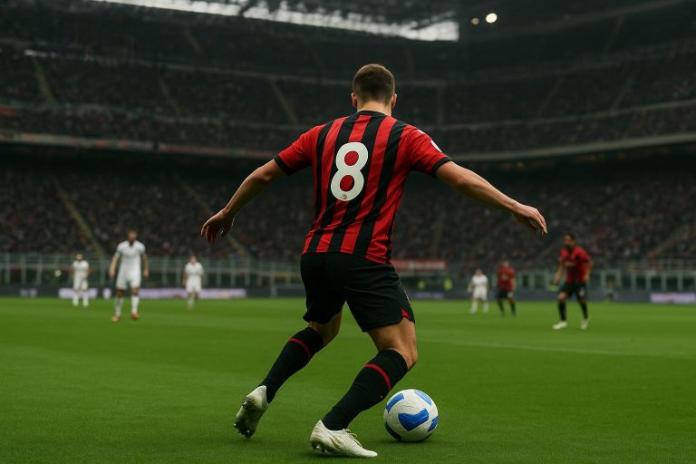 Giacomo Bonaventura in actie als middenvelder tijdens een wedstrijd in clubkleuren