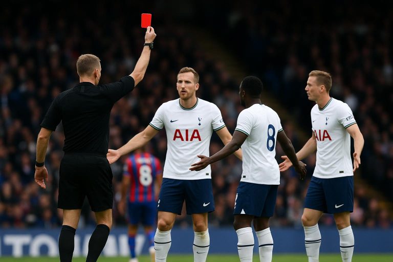 Spelers van Tottenham Hotspur reageren teleurgesteld na de 1-3-nederlaag tegen Crystal Palace