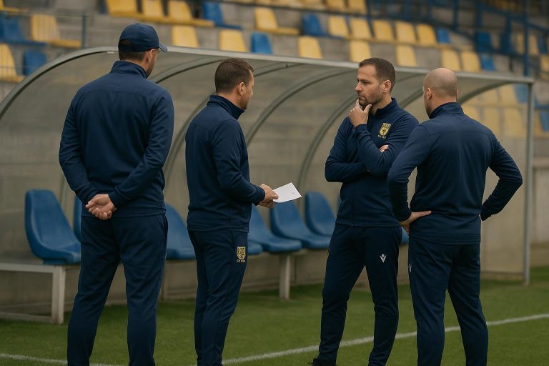 Beeld uit de STVV-omgeving langs de zijlijn tijdens een moment van overleg
