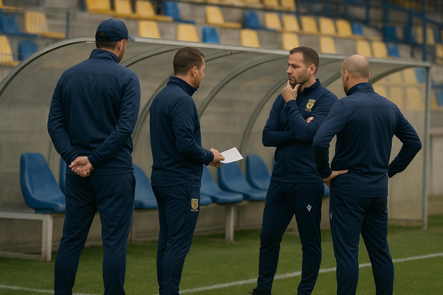 Beeld uit de STVV-omgeving langs de zijlijn tijdens een moment van overleg