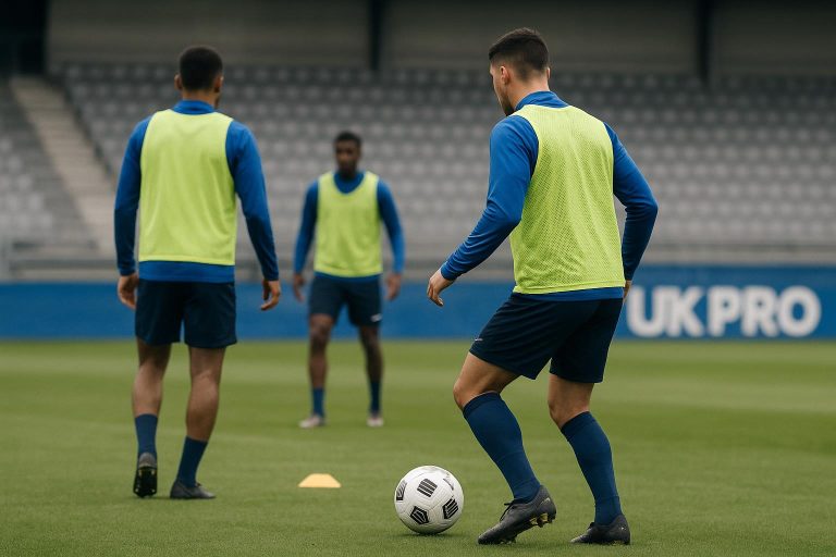 Spelers van KRC Genk in trainingscontext in aanloop naar een uitmatch, zonder herkenbare gezichten.