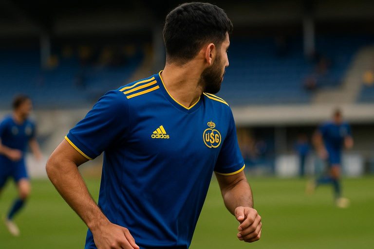 Anan Khalaili van Union in actie tijdens een wedstrijd