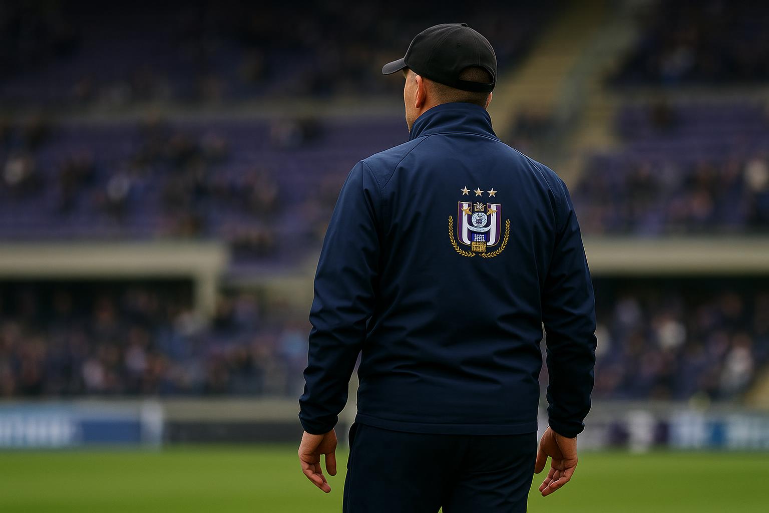 Jรฉrรฉmy Taravel als interim-trainer van RSC Anderlecht langs de zijlijn