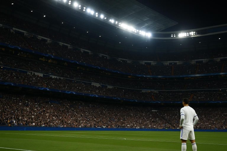 Sfeerbeeld in het Santiago Bernabéu tijdens een Europese avond van Real Madrid