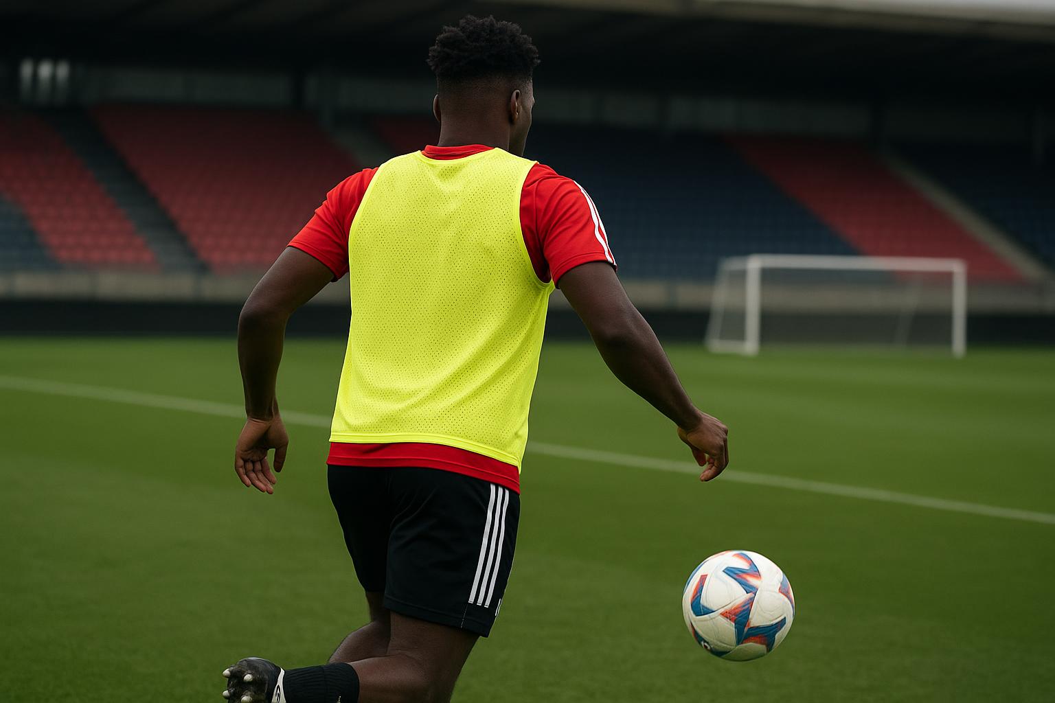 Jorthy Mokio in Ajax-context zonder herkenbare gezichten, in een trainings- of wedstredomgeving