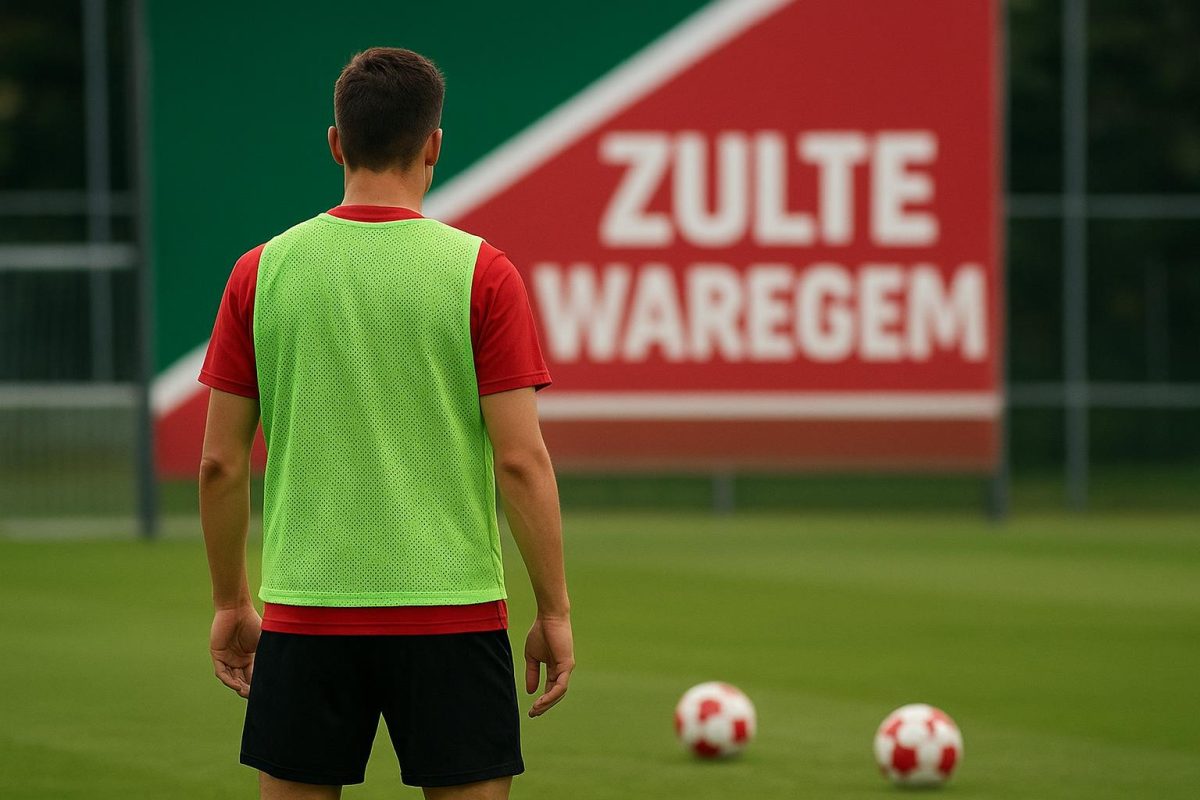 Spelers van Zulte Waregem tijdens een training op het oefencomplex
