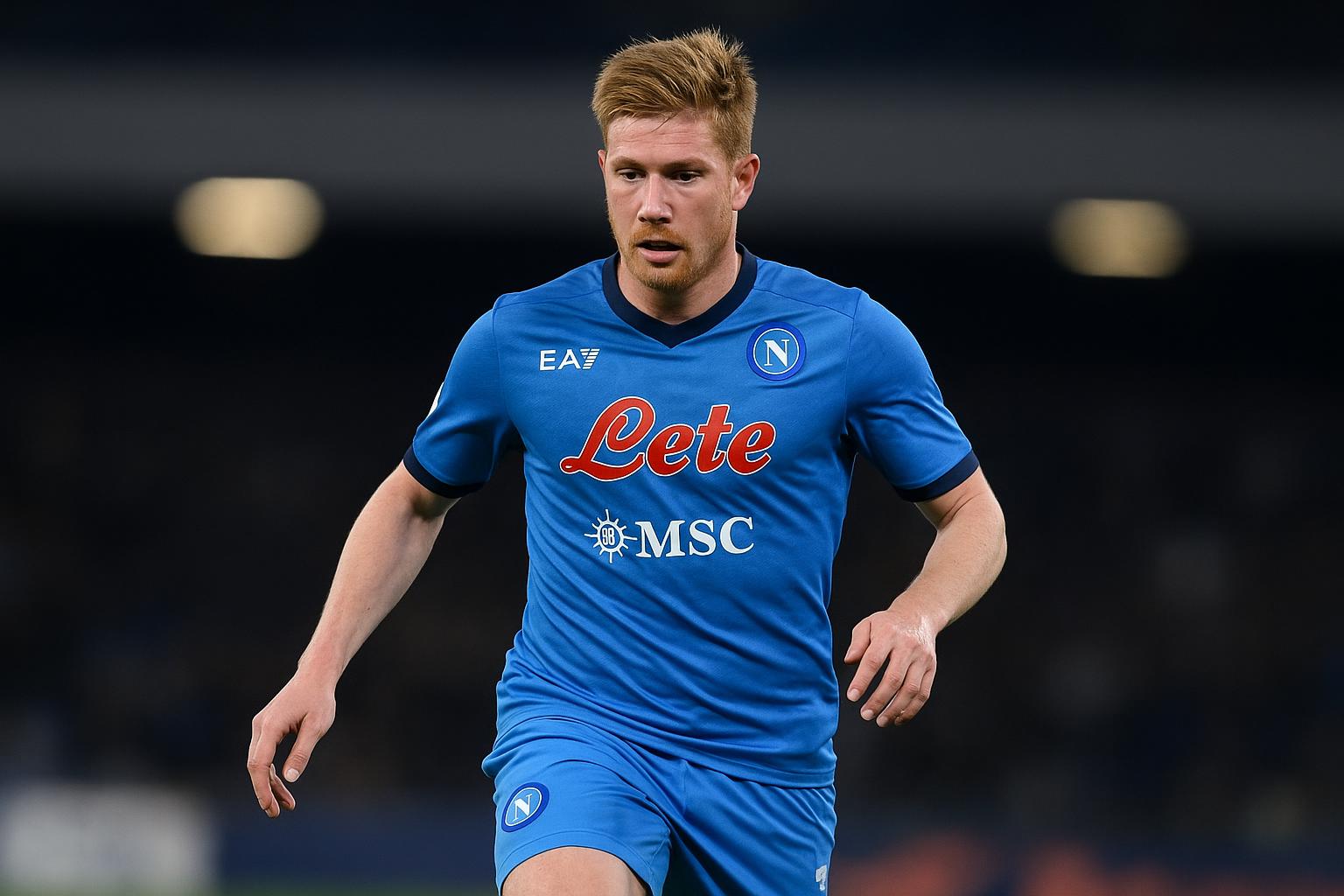 Kevin De Bruyne in Napoli-tenue tijdens zijn comeback tegen Torino in het Stadio Maradona