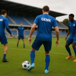 Spelers van KRC Genk tijdens een trainingssessie in aanloop naar een competitiewedstrijd