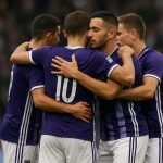 Thorgan Hazard viert een doelpunt met RSC Anderlecht in de Jupiler Pro League