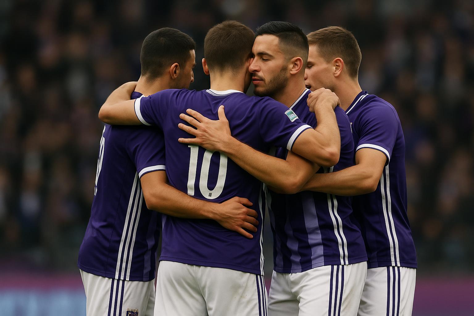Thorgan Hazard viert een doelpunt met RSC Anderlecht in de Jupiler Pro League