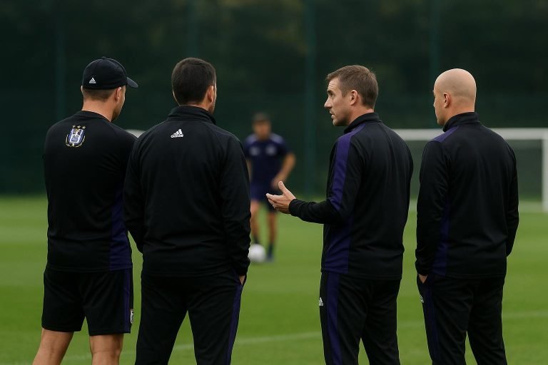 Silvio Proto op training bij RSC Anderlecht als staflid