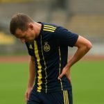 Promise David van Union SG tijdens een wedstrijd, in aanloop naar zijn revalidatie na een heupblessure