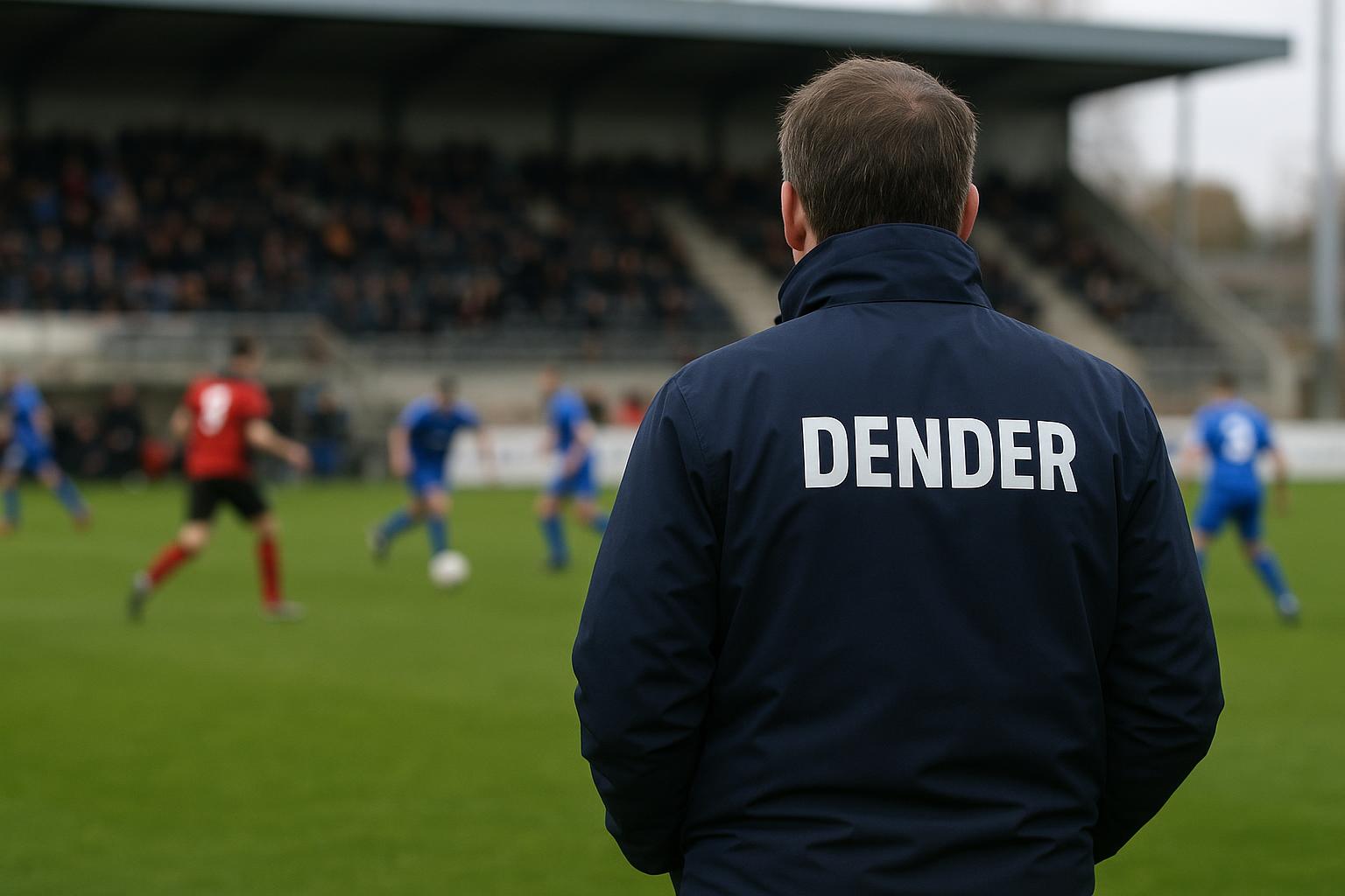 Yannick Ferrera langs de zijlijn als coach van FCV Dender