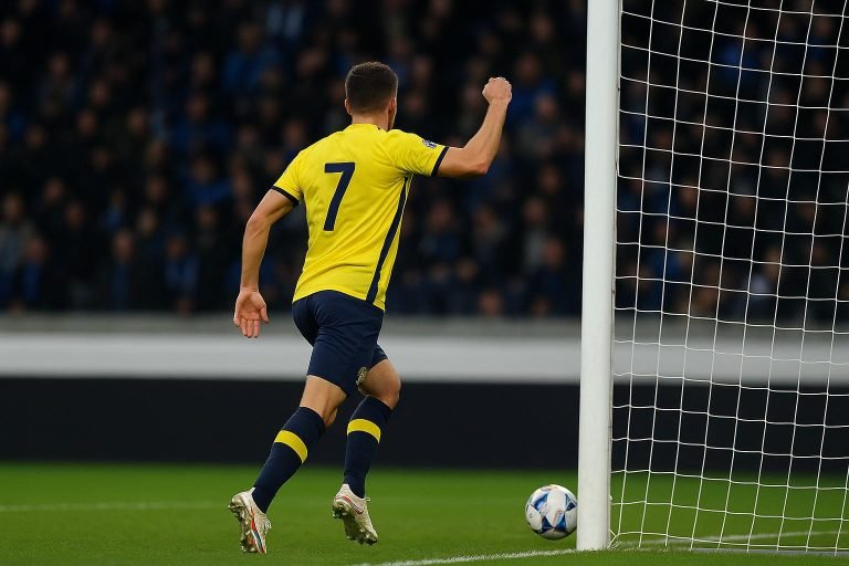 Christian Burgess viert zijn doelpunt voor Union in de topper tegen Genk
