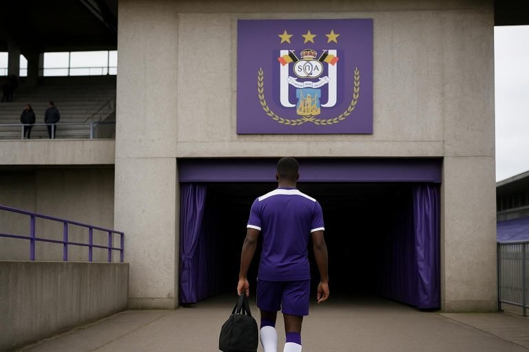 Stadionomgeving van RSC Anderlecht in een context van transfergesprekken zonder herkenbare gezichten