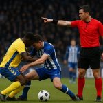Spelmoment tijdens Union tegen KRC Genk met duel om de bal zonder herkenbare gezichten