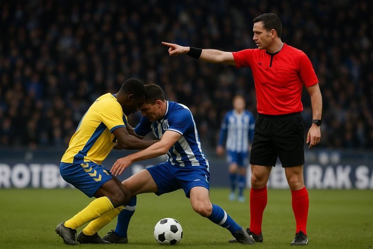 Spelmoment tijdens Union tegen KRC Genk met duel om de bal zonder herkenbare gezichten