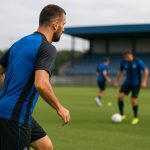 Aleksandar Stankovic van Club Brugge in een trainingscontext langs het veld
