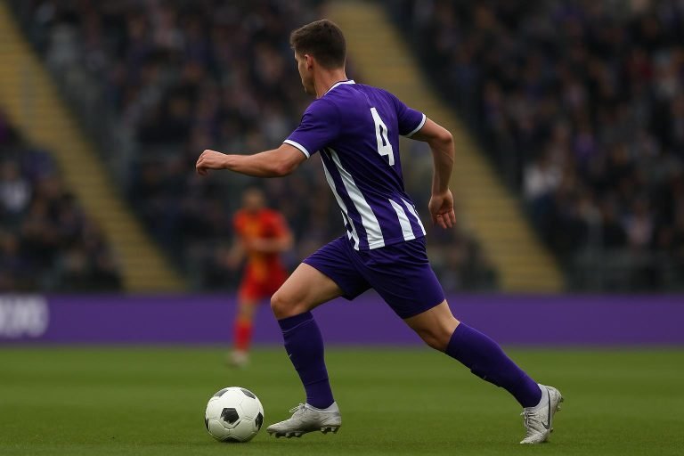 Tristan Degreef van Anderlecht in wedstrijdactie op het veld