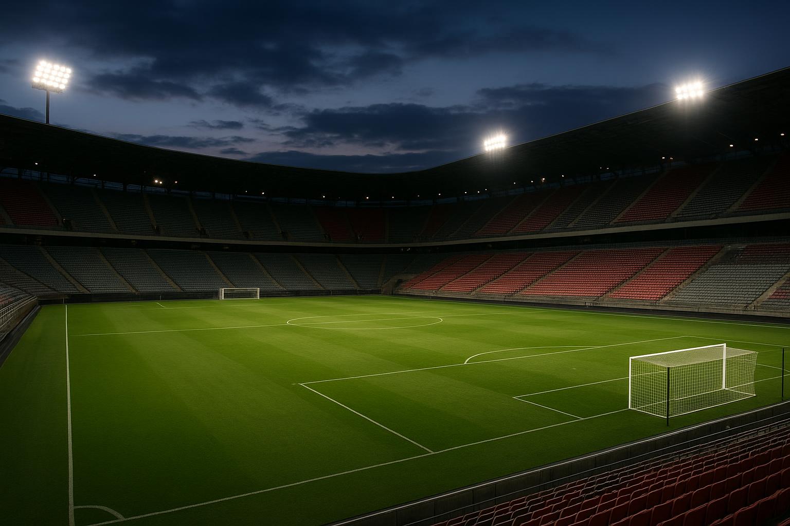 Stadionomgeving in de Verenigde Staten in aanloop naar het WK 2026, zonder herkenbare gezichten.