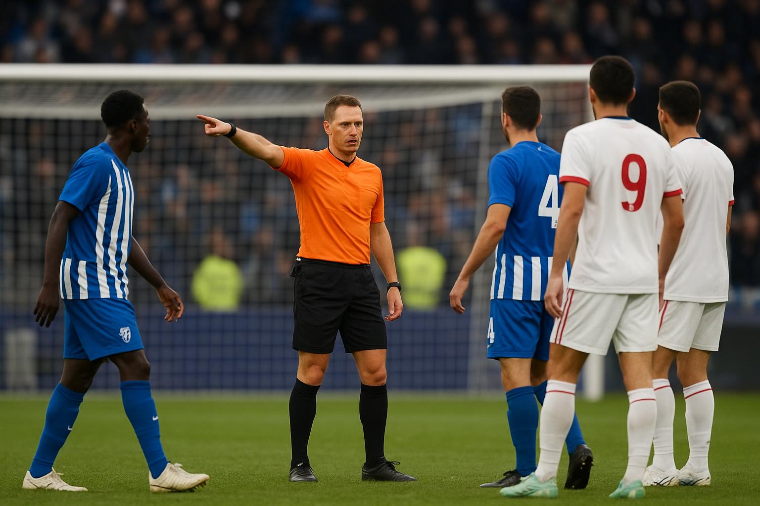 Spelmoment in de Planet Group Arena tijdens KAA Gent tegen KV Mechelen met discussie rond een strafschopfase
