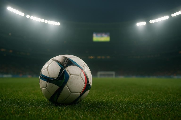 Een WK-bal in een stadionomgeving als illustratie bij de onzekerheid rond de WK 2026-barrage