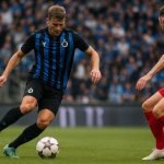 Aleksandar Stankovic van Club Brugge in actie op het middenveld
