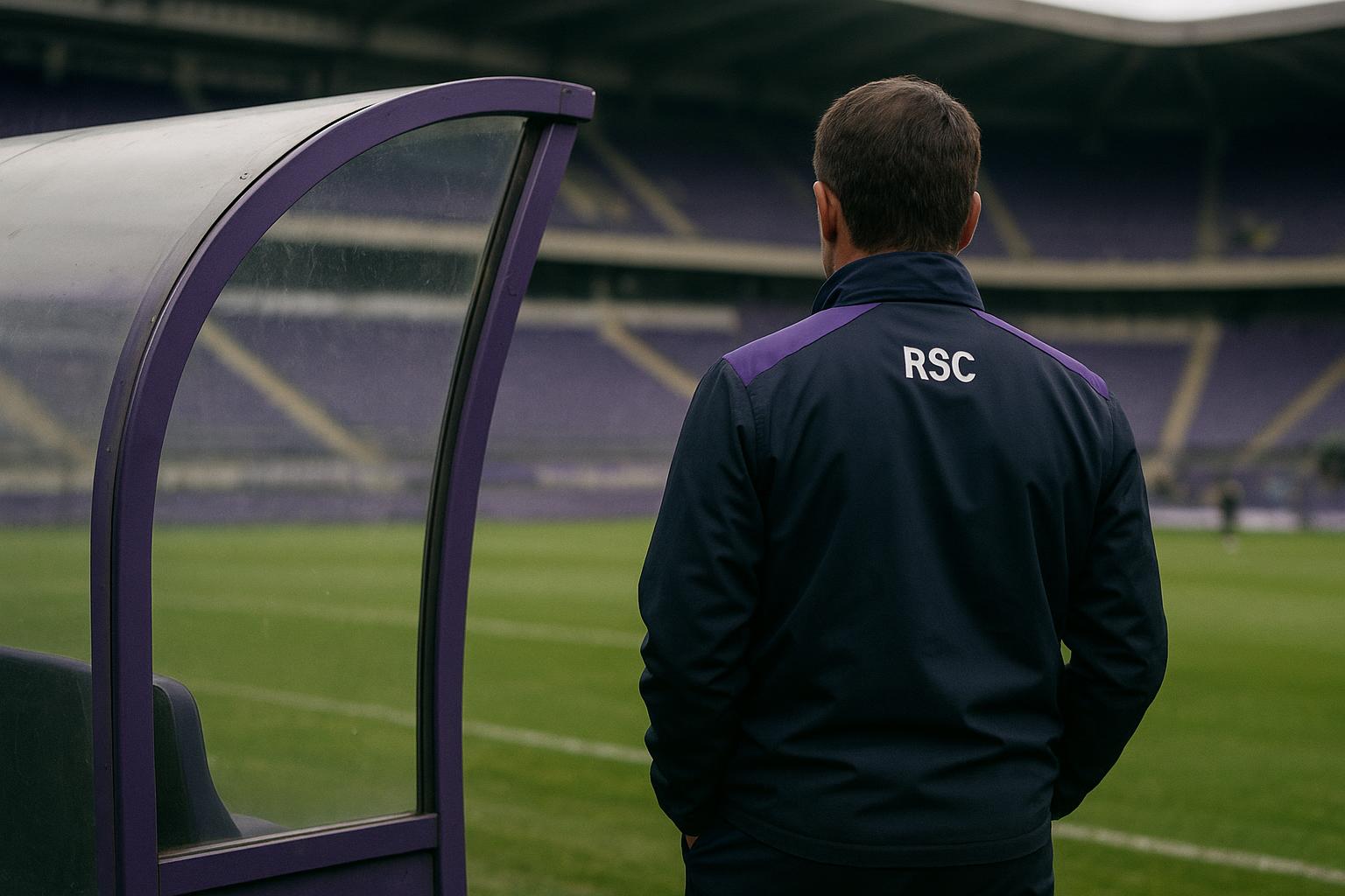 Jรฉrรฉmy Taravel als interimcoach van RSC Anderlecht langs de zijlijn