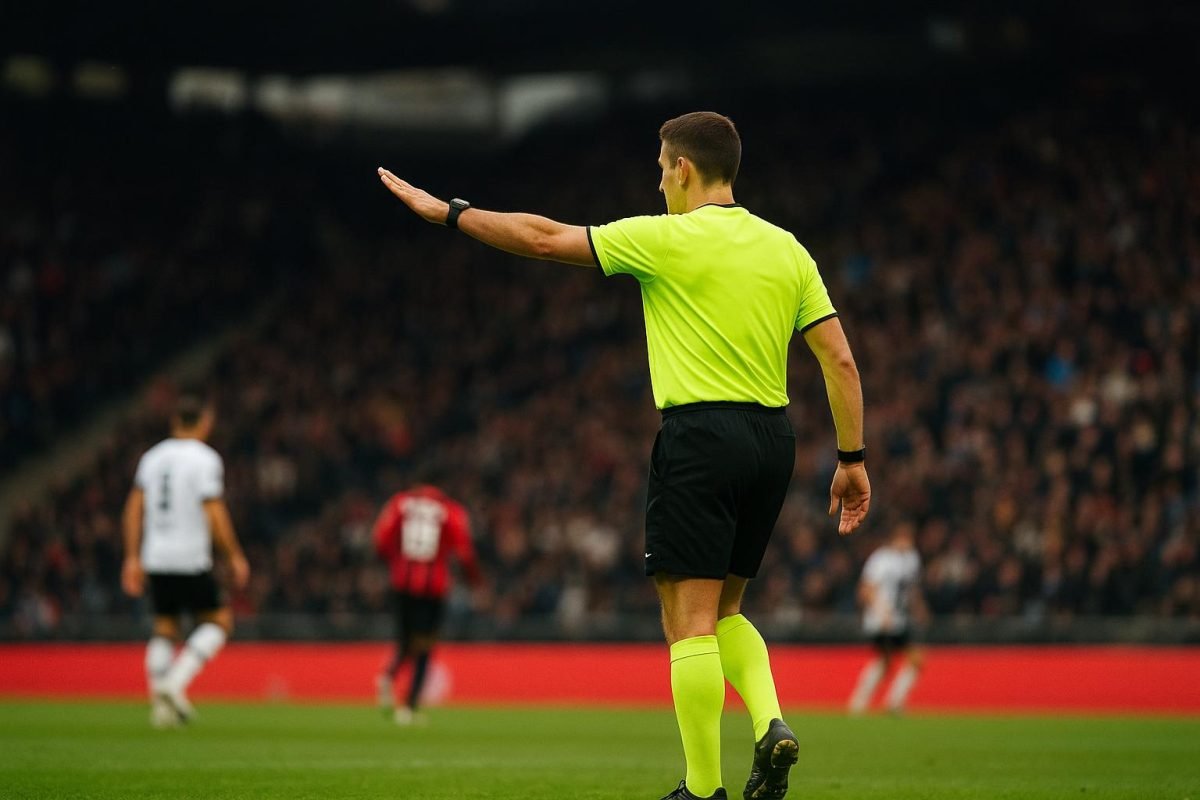 Scheidsrechter Lothar D'Hondt tijdens een wedstrijd in de Jupiler Pro League